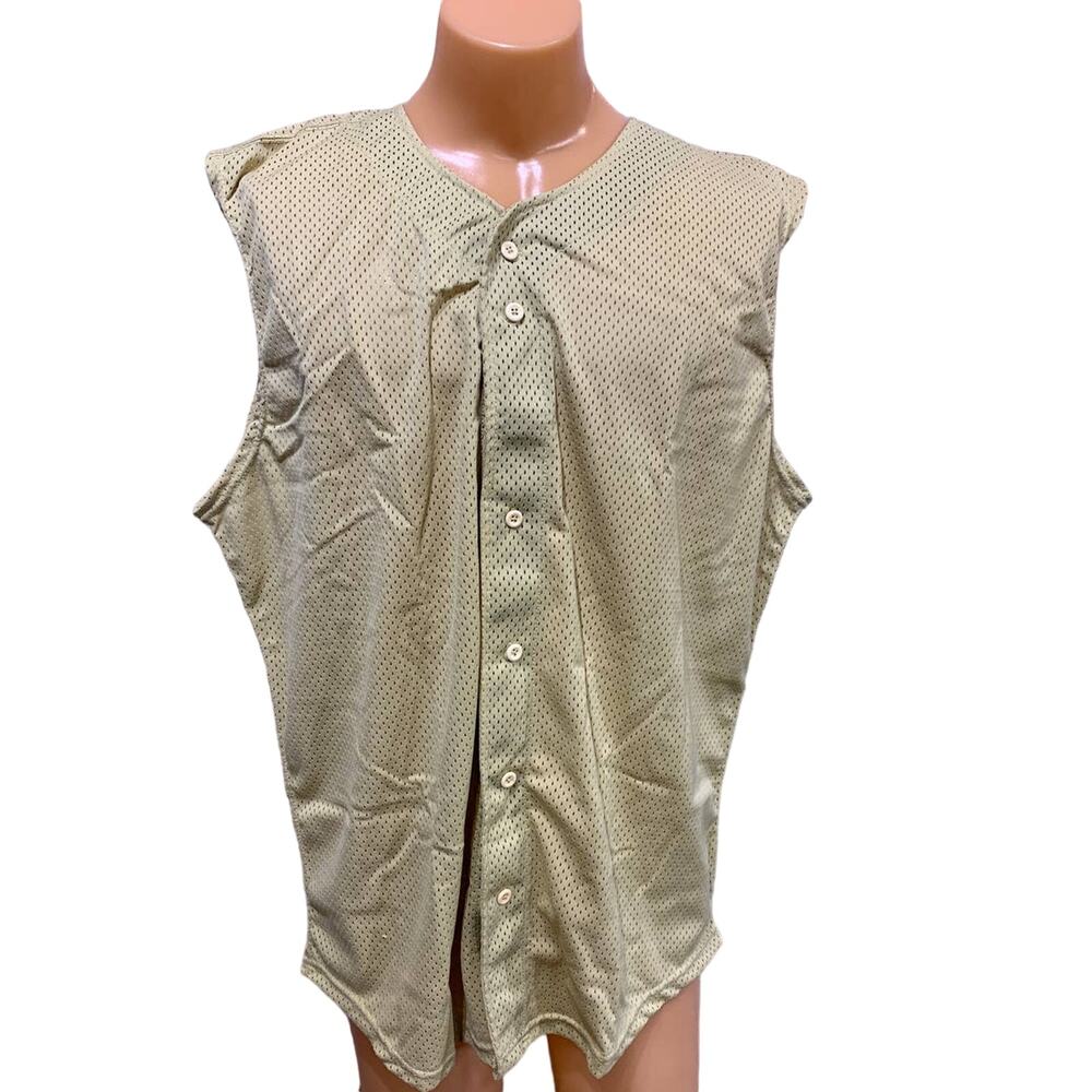 New Tag Team Uniform Adult Medium Button Down Baseball Mesh Jersey Tank Top Vest